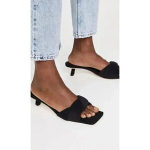 Good American BlackTerry Kickstand Mules Braided Terry Vamp